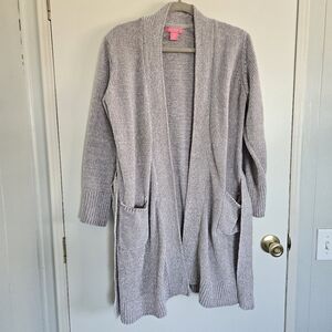 Cozy Gray Brown Open-Front Cardigan Sweater Women's S/M Chinelle Style